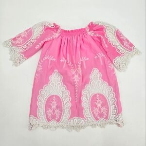 Halabaloo Girls Pink and White Lace Dress Size 2T
